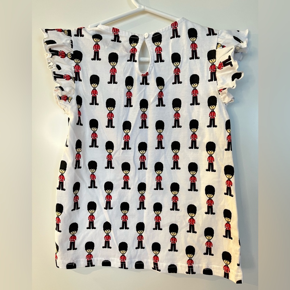 Girls 🇬🇧 London Guard Sequin Heart Top | Size 5-6 | Cute Ruffle Sleeves - Picture 4 of 6